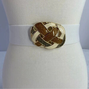 VTG Day-Lor Enamel White Stretch Belt